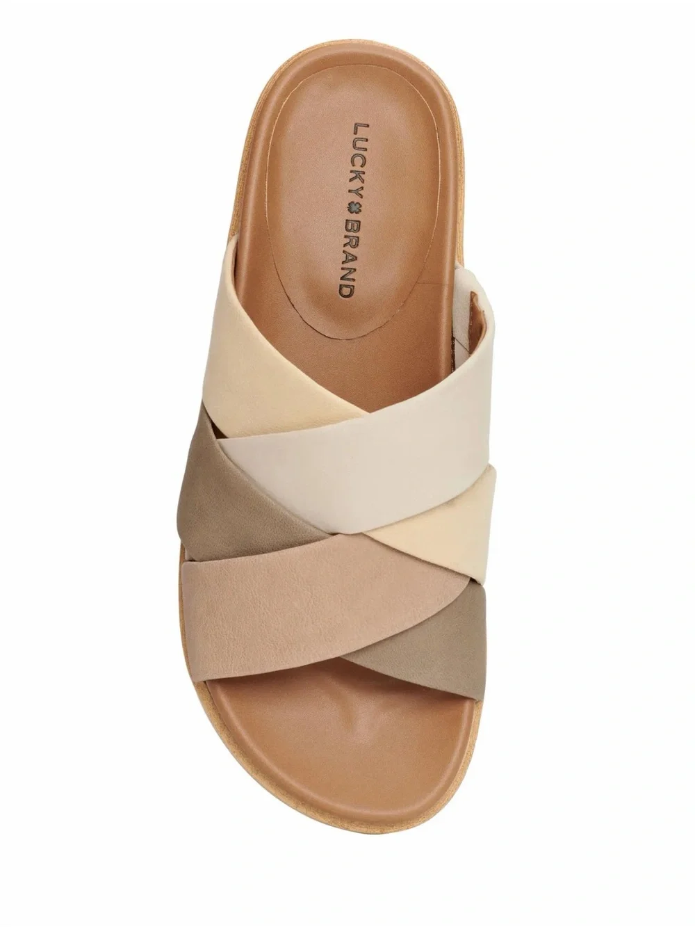 Lucky Brand Dikona Wedge Neutral Multi-Panel Platform Slide